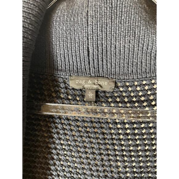 Rag & Bone Navy Organic Cotton Knit Open Front Cardigan Vest Sweater Size XL - Picture 2 of 4